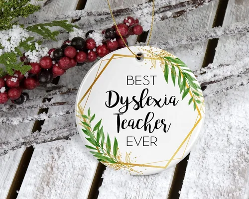 Miniatura 2 de HTDesigns Adorno de Navidad para profesor de dislexia, regalo para profesor de dislexia, el mejor profesor de dislexia del mundo, el mejor profesor