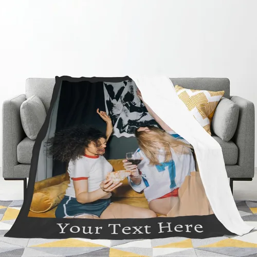 Miniatura 2 de Manta personalizada con texto de fotos, manta personalizada con mis propias fotos, manta conmemorativa personalizada para madres para mamá, papá