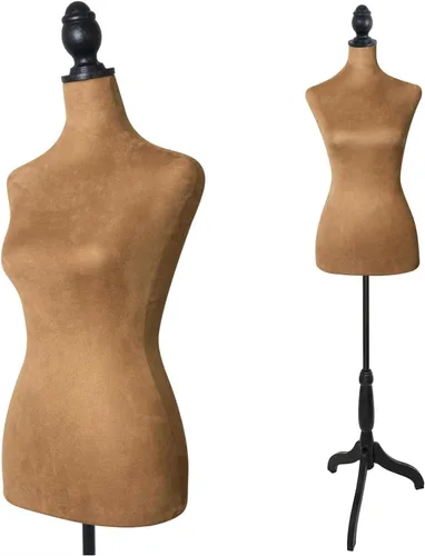 Miniatura 8 de Maniquí femenino con torso de vestido con soporte de trípode de madera, altura ajustable de 55 a 67 pulgadas, cuerpo de maniquí para costura
