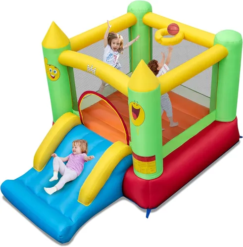 Miniatura 16 de Casa de rebote inflable BOUNTECH, castillo hinchable para niños para interiores y exteriores con área de salto resistente, tobogán, soplador