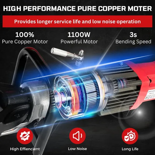 Miniatura 5 de LOTOS HRB-16 Dobladora eléctrica de barras de refuerzo eléctrica hidráulica portátil 1100W curva de barras de refuerzo eléctrica 5/8 "0.630 in #5
