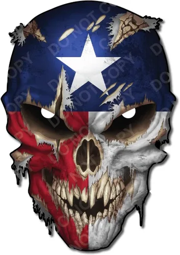 Miniatura 5 de Calcomanías de Haley Bandera Americana Calavera Adhesiva - Vinilo 3M, Ojos Reflectantes, para Autos y Camiones, Uso en Interiores, Calidad Premium
