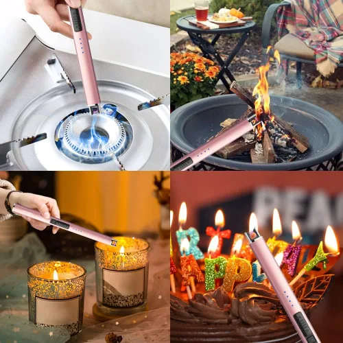 Miniatura 7 de ARECTECH Encendedor de velas eléctrico con cable tipo C, regalo de cumpleaños para hombres, mujeres, esposa, encendedores de arco de plasma Plateado