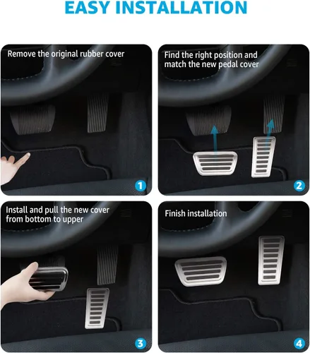Miniatura 5 de Motrobe Fundas de pedal para Dodge Ram 1500 2019-2026, accesorios antideslizantes, aleación de aluminio, freno de gas, acelerador de combustible