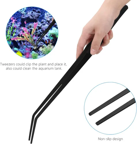 Miniatura 5 de Kit de herramientas de acuario de 15 pulgadas, 4 en 1 antioxidante para plantas acuáticas, herramienta de paisajismo acuático de acero inoxidable