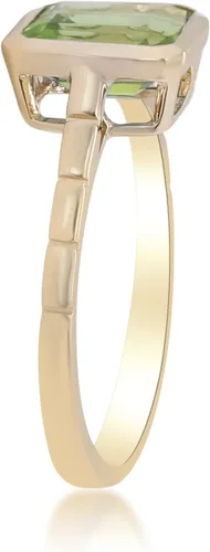 Miniatura 2 de Gin & Grace Anillo de peridoto genuino de oro amarillo de 14 quilates para mujer