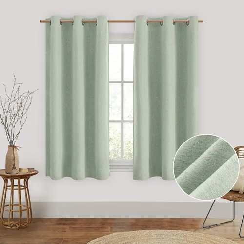 Miniatura 35 de Homeideas Cortinas Rosa Claro 100% Opacas de 84 Pulgadas de Largo, Gruesas Cortinas de Lino Sintético/Mezcla de Lino Texturizadas, Lindas Cortinas