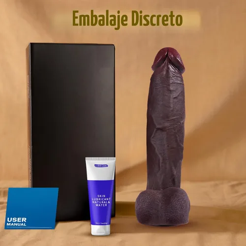 Miniatura 6 de Sex Toys - Consolador grande realista – Juguete sexual de 10.8 pulgadas de silicona marrón curvado, consoladores gigantes de doble capa para punto G