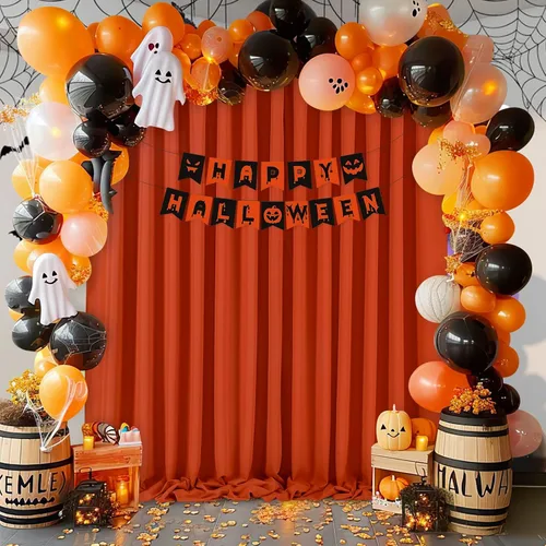Miniatura 30 de Cortinas de Telón de Fondo Blanco de 2 Paneles 5 x 1,5 m de Poliéster, Telón de Fondo para Fotografía, Cortinas para Decoración de Fondo de Boda