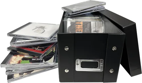 Miniatura 4 de CheckOutStore Caja de almacenamiento para CD Jewel Cases - Organiza y protege tu colección de música - Capacidad para 29 CD - Fácil montaje - Diseño