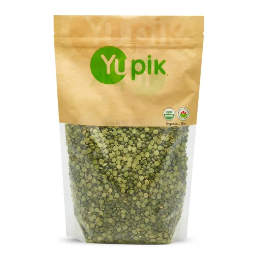 Yupik Guisantes verdes orgánicos divididos, 2.2 libras, sin OMG, veganos, sin gluten, paquete de 1
