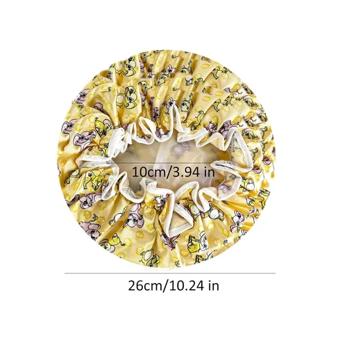 Miniatura 7 de Gorro de ducha para niños, paquete de 3 gorros de ducha grandes, reutilizables, de doble capa, impermeables, de plástico lavable, gorro de ducha