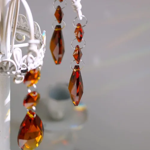 Miniatura 5 de 20 piezas de 1.496 pulgadas (1.496 in) con forma de lágrima, cristales de repuesto para atrapasoles de cristal conectados, cuentas octágonas, adorno