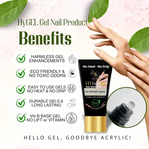 Miniatura 3 de HyGEL CLEAR - Esmalte de uñas de gel híbrido de 2.0 fl oz, capa transparente natural PF01