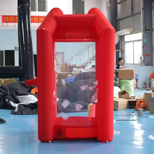 Miniatura 7 de SAYOK Cabina inflable de dinero con soplador de aire para eventos, promoción (rojo, 4.92 x 4.92 x 8.2 pies)