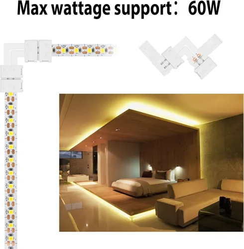 Miniatura 9 de VIPMOON - Conector de tira LED, de esquina en ángulo recto, 2835 3528