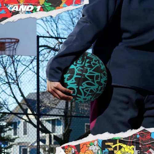 Miniatura 5 de AND1 Fantom - Pelota de baloncesto de goma y bomba (serie Graffiti), pelota oficial de Streetball de tamaño 7 (29.5 pulgadas), hecha