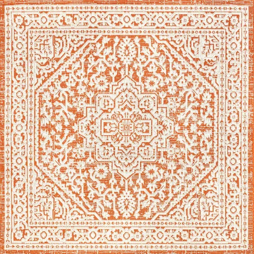 Miniatura 117 de Eyely BMS101D-28 - Alfombra de pasillo con textura de medallón de Santa Mónica Slesi, para interiores y exteriores, estilo costero, bohemio, Gris