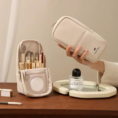 Miniatura 2 de YLYZ Bolsa de brochas de maquillaje impermeable de pie para brochas de maquillaje, organizador de brochas de maquillaje de viaje, bolsa