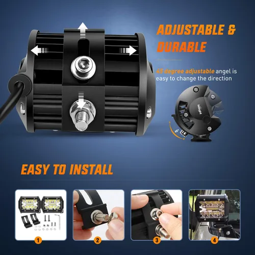 Miniatura 3 de Nilight 8 piezas de cápsulas LED de 4 pulgadas, 60 W, barra de luz combinada de inundación y foco, triple fila, lámpara de conducción para techo