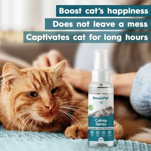 Miniatura 3 de AmeizPet Spray de Hierba Gatera para Gatos, Spray para Arañar Gatos, Spray Transparente para el Comportamiento de Gatos y Gatitos 50 ml (1.69 Oz)
