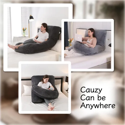 Miniatura 8 de ALLOPERA Almohada de embarazo de 57 pulgadas para dormir, almohada de apoyo de cuerpo completo con funda extraíble lavable para comodidad