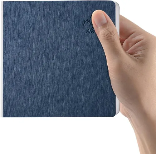 Mifuner Cuaderno de bocetos cuadrado de tapa dura azul profundo, 4.7 x 4.7 pulgadas, 42 hojas de libro de arte de 250 GSM, papel ultra suave, ideal