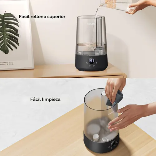 Miniatura 5 de Homvana Humidificadores para dormitorio y hogar, 3.6 L de llenado superior de niebla fría 34 horas de tiempo súper largo, silencioso 23 dB, Negro