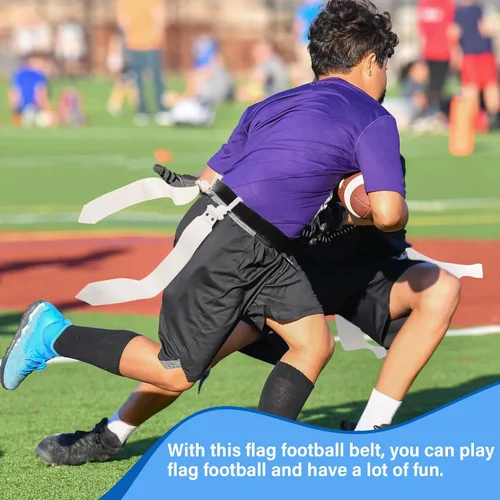 Miniatura 6 de Junkin 6/10 jugadores bandera fútbol conjuntos ajustables cinturones de fútbol y banderas para jóvenes, adolescentes, niños, adultos, jugadores