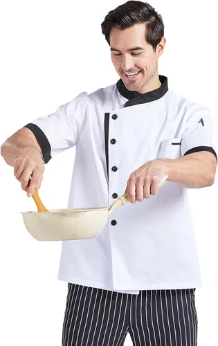 Miniatura 4 de Nanxson Chaqueta de chef unisex para hombre, abrigo de chef para restaurante, cocina, uniforme CFM0016