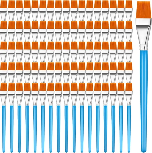 Miniatura 8 de Crtiin 120 Pcs Flat Paint Brushes for Acrylic Paintbrush Bulk Art Detail Oil Brush for Adult Art Watercolor(1 Inch)