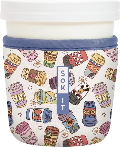 Miniatura 50 de Sok It IceCreamSok - Funda de neopreno aislada (flores abstractas, pintas de helado cónicas)