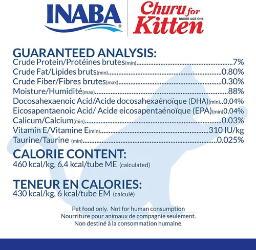 Miniatura 3 de INABA Churu para gatitos, golosinas de puré cremoso para gatos que se pueden lamer con DHA, EPA, vitamina E y taurina, 0.5 onzas cada una, 48 tubos