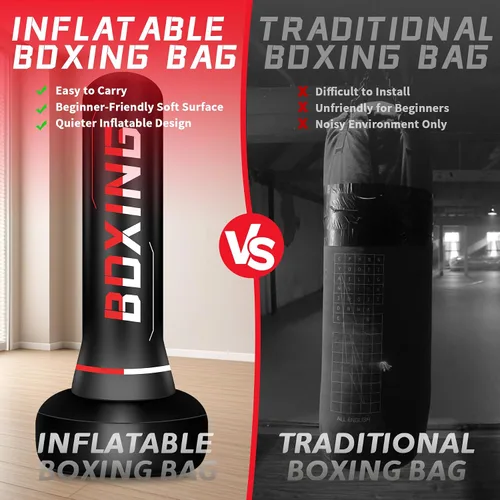 Miniatura 5 de Freestanding Punching Bag for Adult Teens, 70" Heavy Punching Bag with Boxing Gloves and Electric Air Pump for Beginners Kickboxing Training MMA