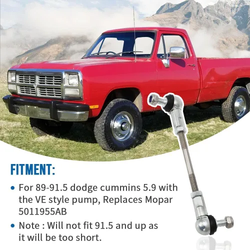 Miniatura 6 de Varilla de enlace del acelerador para Dodge 5.9 Cummins 1989-1991.5, kit de varillaje de acelerador ajustable de aluminio que reemplaza