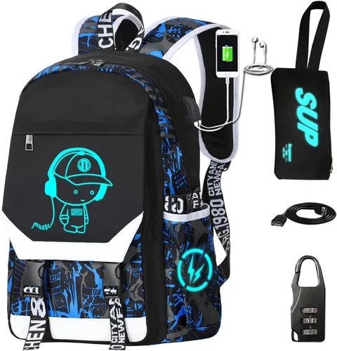 Mochila escolar para niños, mochila estampada para adolescentes, mochila escolar grande de anime, mochila reflectante al aire libre. Mochila de