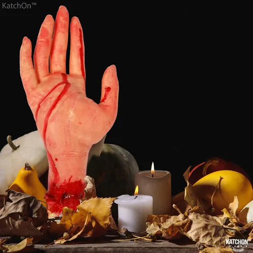 Miniatura 9 de KatchOn, Accesorio de mano sanguinolenta humana falsa – 10 pulgadas de largo Partes del cuerpo Accesorios de Halloween Manos falsas de miedo