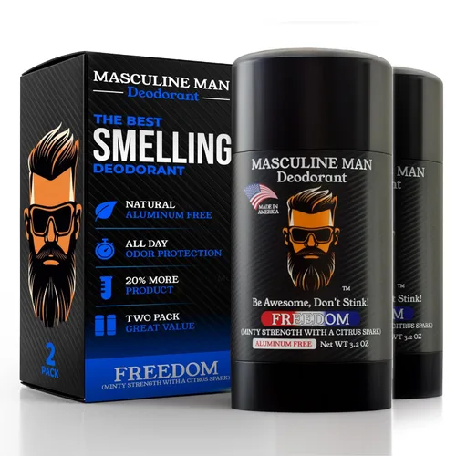 Desodorante para hombres – Desodorante para hombre sin aluminio – Desodorantes naturales de tamaño de viaje – Protección contra el sudor para las