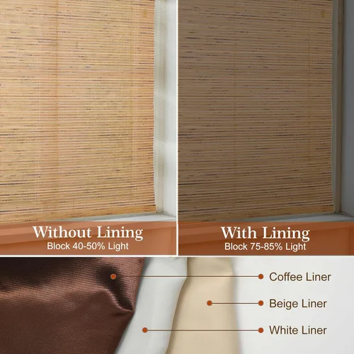 Miniatura 5 de Persianas Romanas de Bambú Inalámbricas, Persianas para Ventanas, Persianas de Madera Tejida Personalizadas para Ventanas Interiores, Puertas
