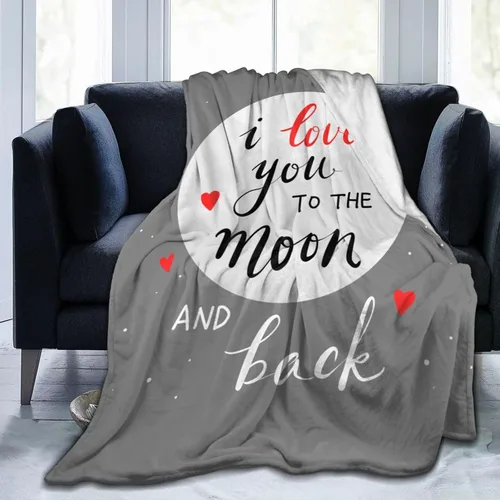 Manta de regalo I Love You, manta de franela suave y transpirable, manta para novia, esposa o ser querido, mantas para cumpleaños y aniversarios, 60
