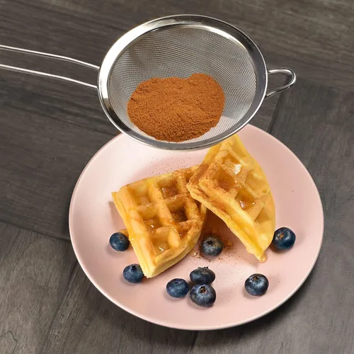 Miniatura 2 de YBM HOME Colador de malla fina de acero inoxidable con mango para enjuagar granos, frijoles, arroz, etc. 8 pulgadas 2285, plata
