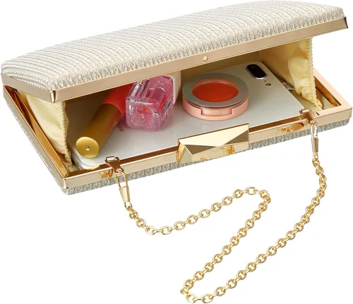 Miniatura 6 de Bolso de mano dorado para mujer, bolso de noche para boda, fiesta, novia, baile de graduación, bolso de mano de hombro