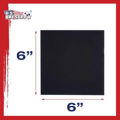 Miniatura 3 de U.S. Art Supply Paneles de lienzo de arte negro de 6 x 6 pulgadas, paquete de 6 unidades, lienzos de algodón pesado de 8 onzas sin ácidos