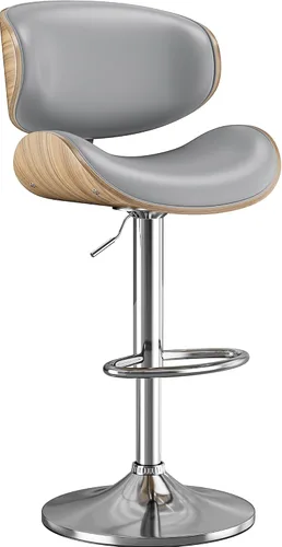 Miniatura 31 de Taburetes de bar, taburetes de bar giratorios ajustables para isla de cocina, sillas de barra de cuero moderno de mediados de siglo de altura