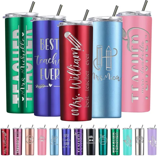 Miniatura 13 de Vasos personalizados con nombre, flor de nacimiento, vaso con aislamiento personalizado, grabado personalizado, cumpleaños, Navidad, dama de honor