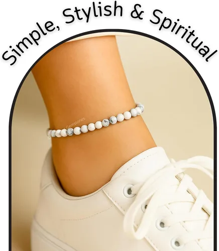Miniatura 148 de Amazing Gemstone Crystal Anklet Ankle Bracelets for Women - Waterproof Beaded Healing Crystal Anklets, Plus Size Chakra Gemstone Bead Anklet