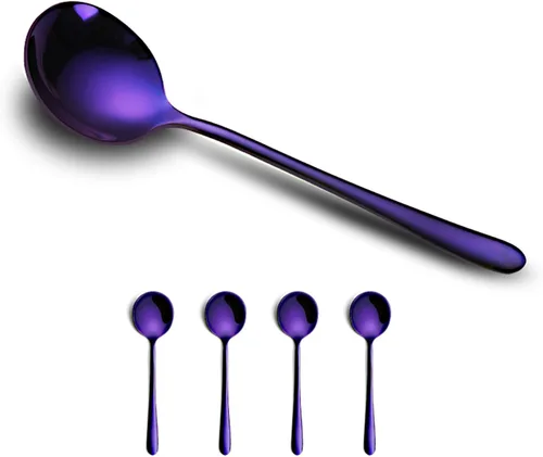 Miniatura 9 de Juego de 4 cucharas redondas de acero inoxidable, 6.88 pulgadas, pesadas, 4