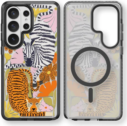 Miniatura 124 de Rosarnnah Funda compatible con Samsung Galaxy S24 Ultra, bonita estética, a la moda, divertida funda con estampado de gatito y gato, duradera a