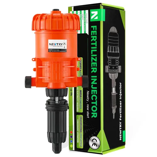 NEWTRY Inyector de fertilizante 1:500-1:50 para riego por goteo, bomba dosificadora 0.2%-2%, para jardín, invernadero, ganadería, agricultura,