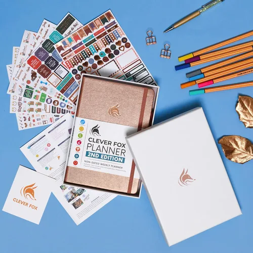 Miniatura 7 de Clever Fox Planner 2ª Edición – Agenda Semanal y Mensual Colorida para Establecer Objetivos, Organizador de Gestión del Tiempo y Productividad, Sin